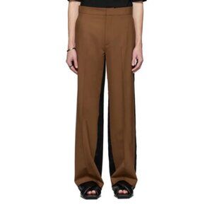 Gauchere Women's Wool-Blend Brown & Black Tilla Trousers Size 38